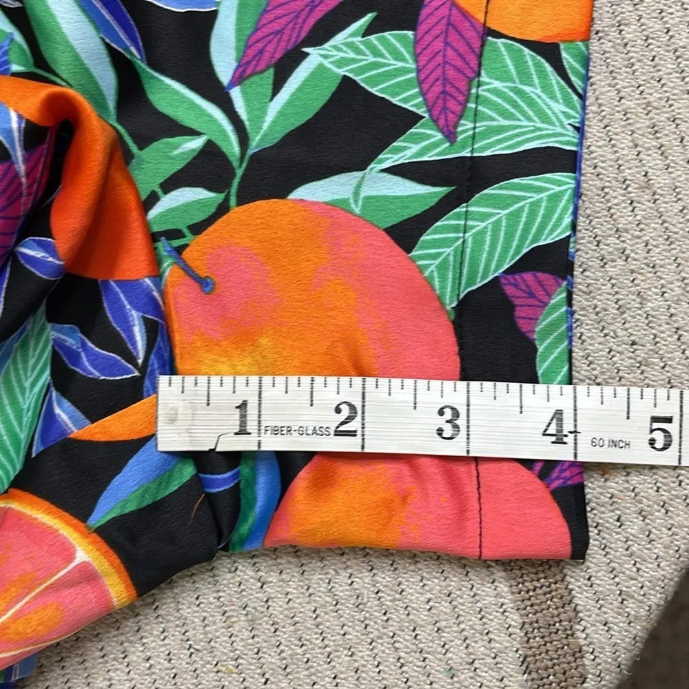 Nina Parker Oranges/ Blue floral Long Sleeve Satin Romper removable belt size 3X Orange - Image 10