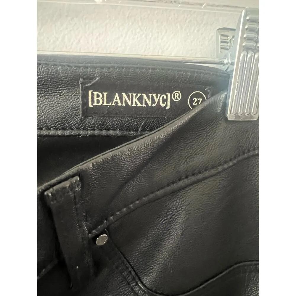Blank NYC Pants Women's 27 Black Faux Leather Skinny Biker Festival Vegan Emo - Image 4