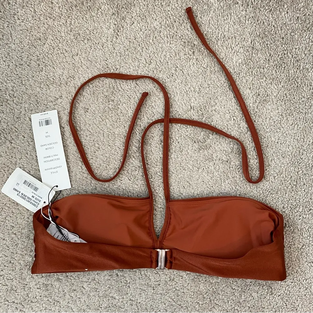 Veronica Beard Malti Halter Bikini Top Golden Sand M - Image 6