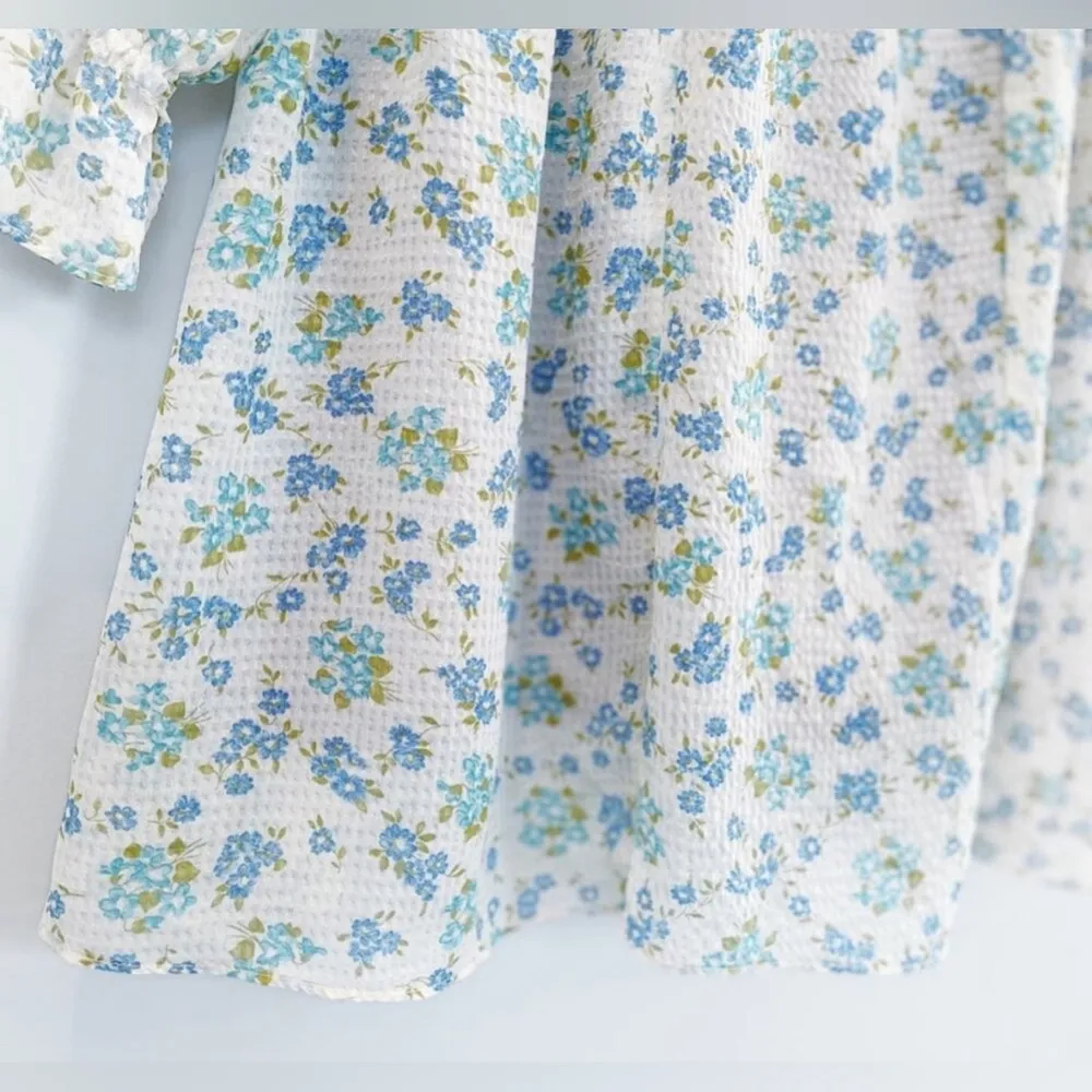 Free People Floral Smocked Babydoll Dress Size 6 - Image 8