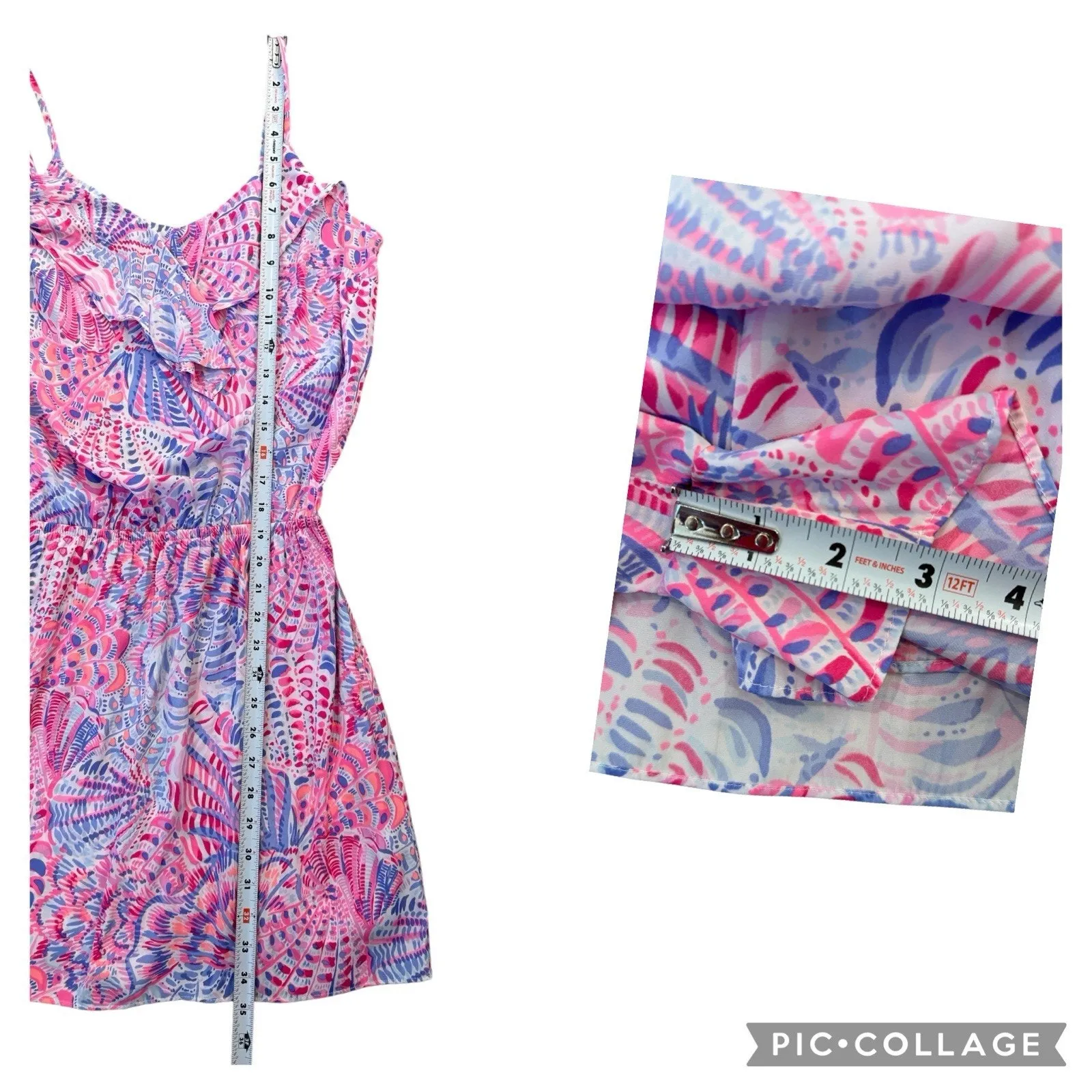 Lilly Pulitzer Zana Romper Shorts Dress Sleeveless Ruffle Tropical Size Small - Image 13