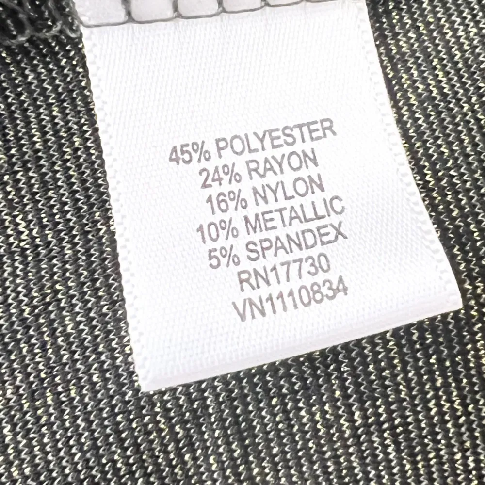 Metallic Gold Shimmer Scoop Neck Bodycon Short Sleeve Mini Dress Size Medium - Image 6