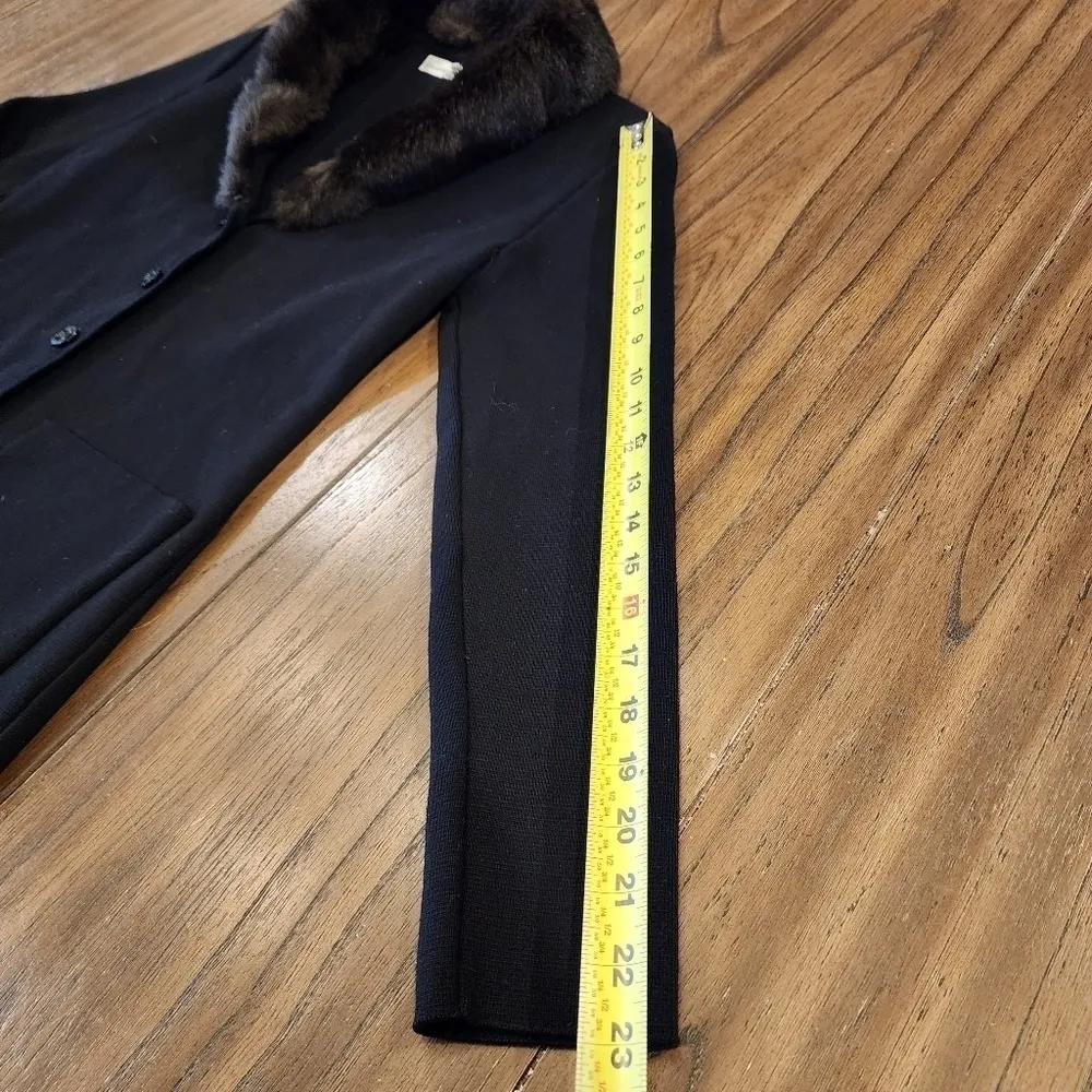 La maison de la fausse fourrure black 100% wool & fur Button Up Glam cardigan S - Image 7