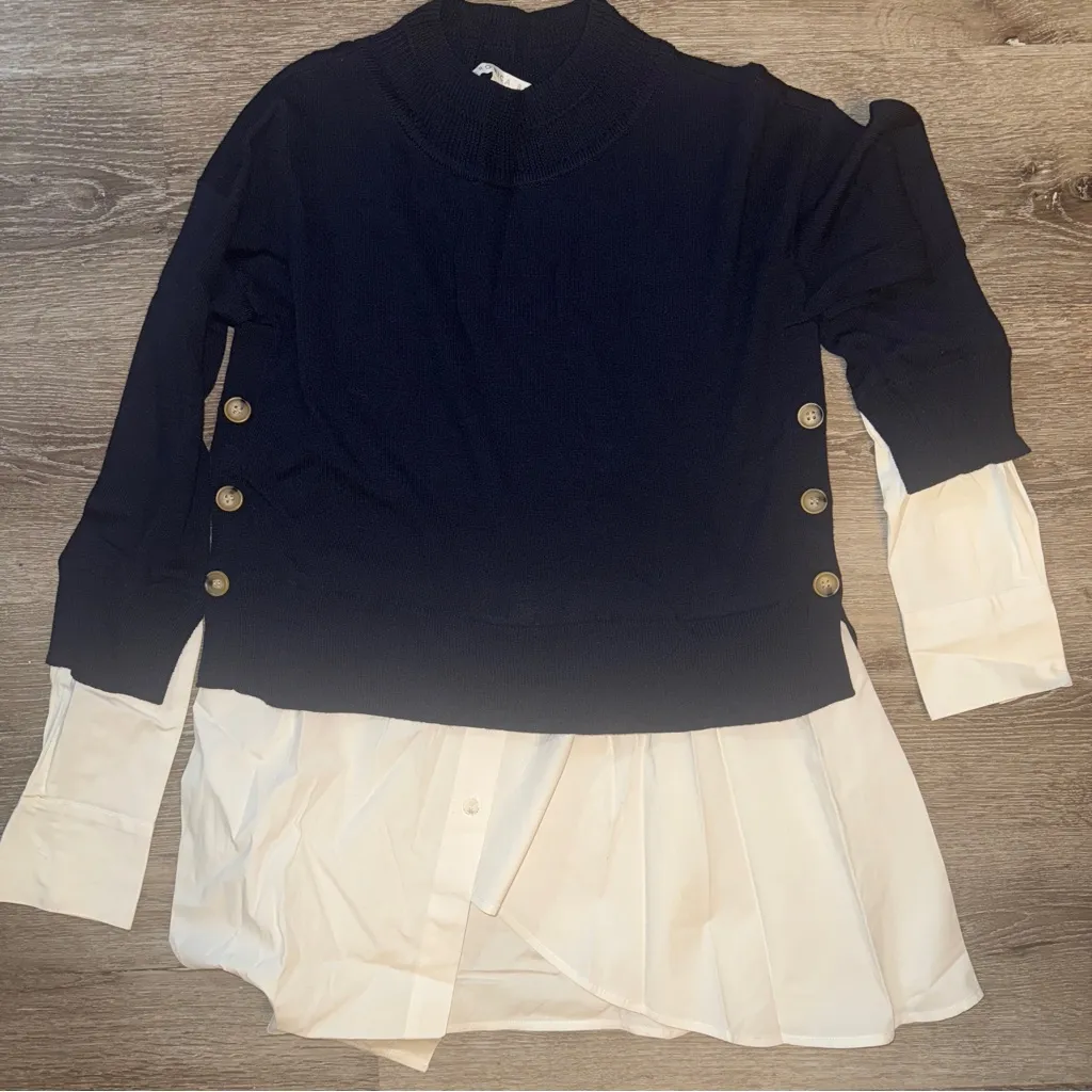 VERONICA BEARD BERI MIXED MEDIA PULLOVER SWEATER - Image 4