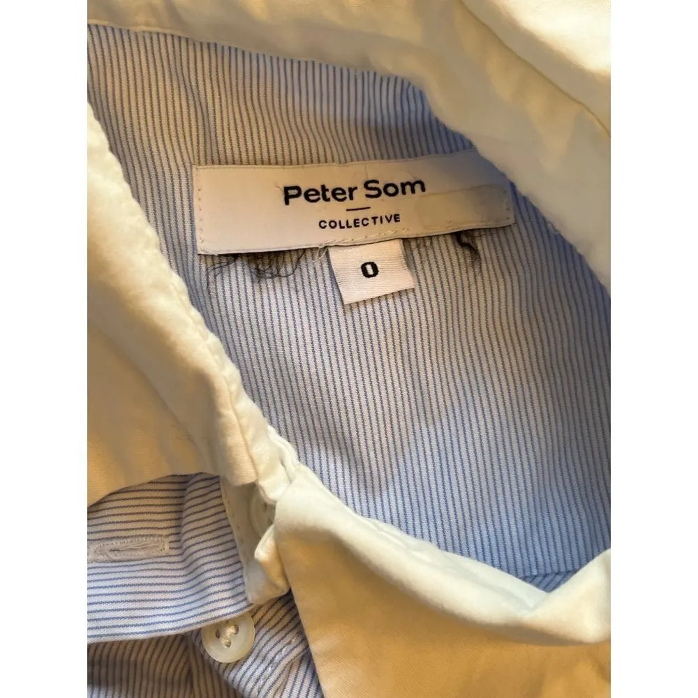 Peter Som Sleeveless Button Down Dress in White Yarn Dye Stripe 0 Womens shirt - Image 8
