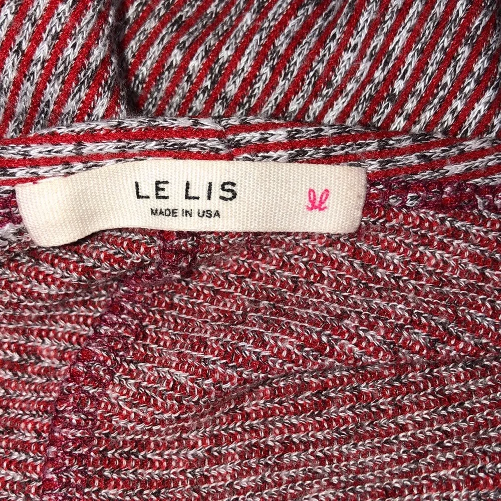 Le Lis medium red striped sweater knit cardigan - Image 5