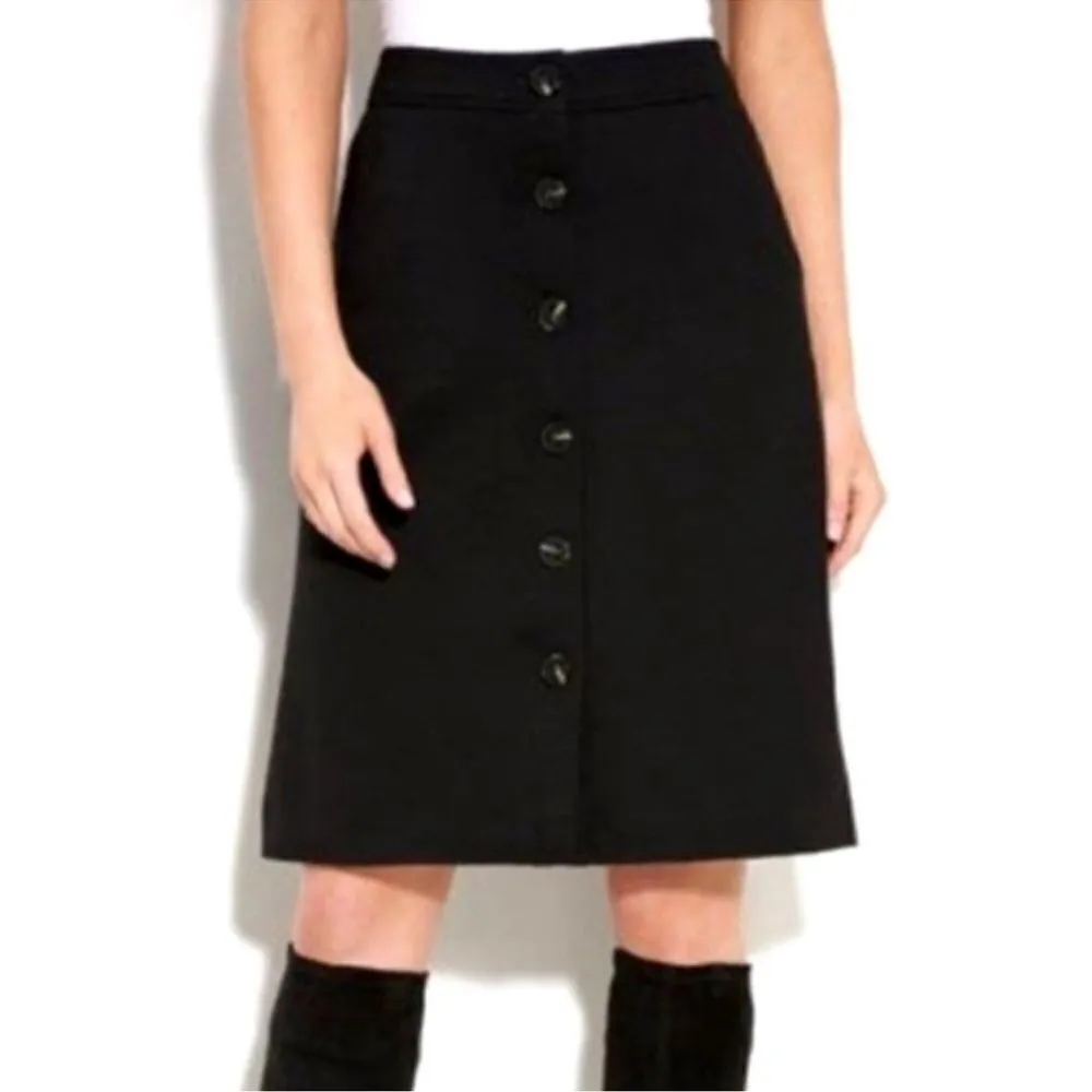 Trina Turk Button Front Black Pencil Skirt Size 6 - Image 3