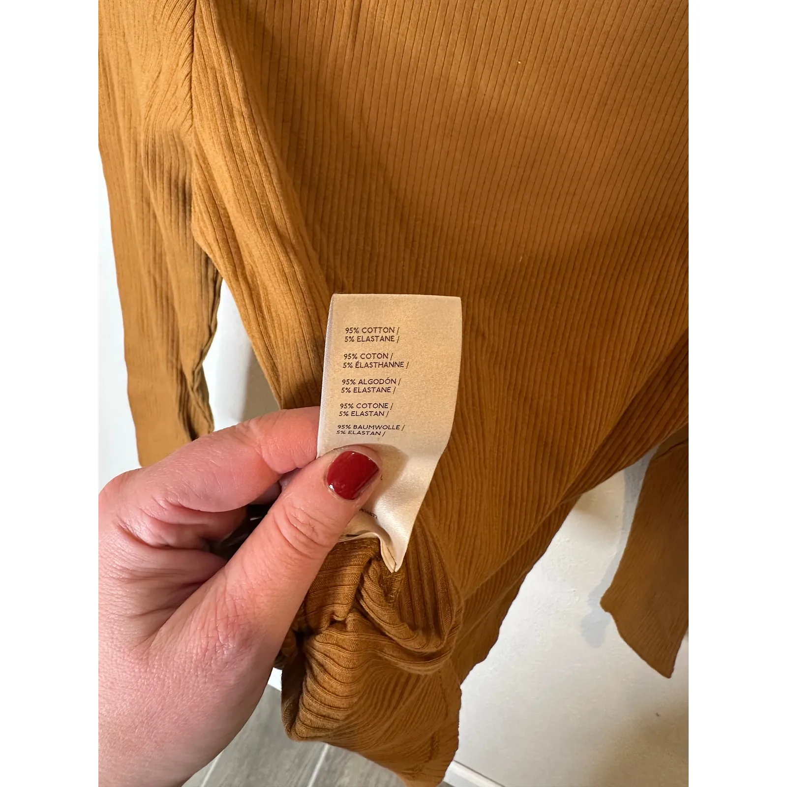 Maeve by Anthropologie Ribbed Turtleneck Long Sleeve Women's Small Brown - Image 5