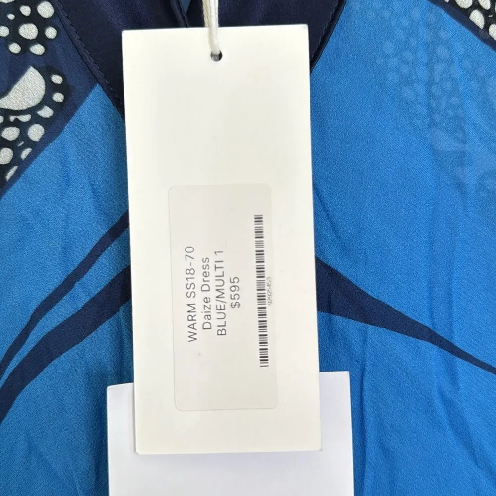 Warme daize wavy blue tiered midi dress - Image 5