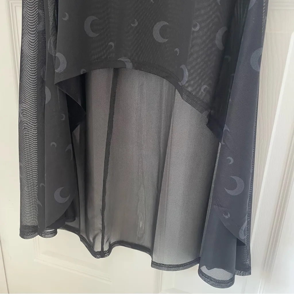 Killstar NWT High Low Moon Star Mesh Maxi Skirt Serenade of Shadows - Image 6