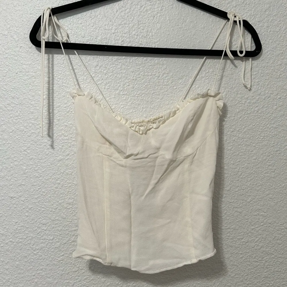 Reformation Novena Cream Bustier Top - Image 4