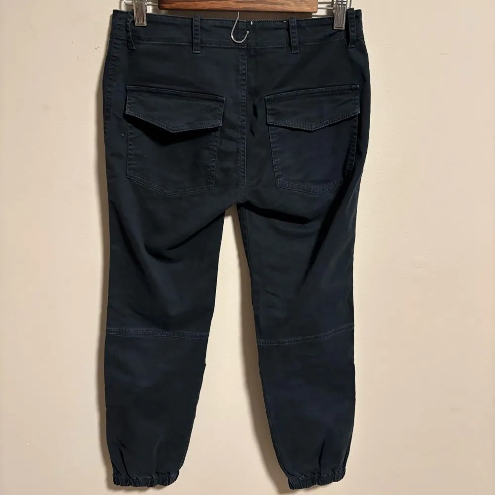 Nili Lotan Cropped Military Jogger Ankle Zipper Charcoal Black Pants - Image 9