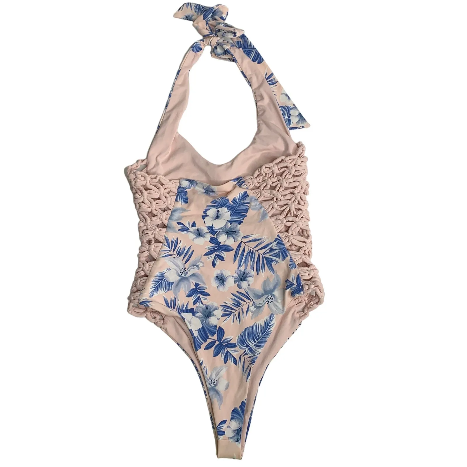 Frankie’s Bikinis Camilla One Piece Floral Pink Cutout Womens Cheeky Size XS - Image 2