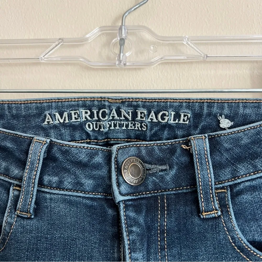 American Eagle Outfitters Super Stretch X4 Denim Jeggings Medium Wash 00 Short - Image 4