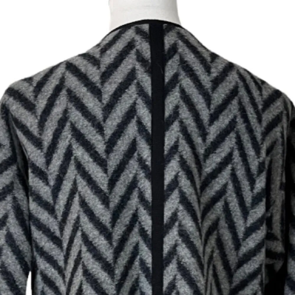 Talbots Women's Wool Blend Coat Zip Front Gray Black Herringbone Size XS - Image 11