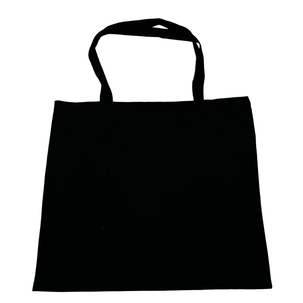 Reformation Black Canvas Medium Size Tote Bag - Image 2