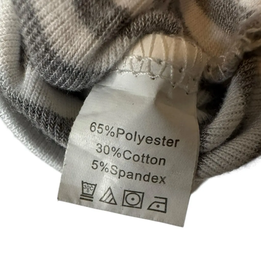 Gray and White Striped Crop Top - Image 2