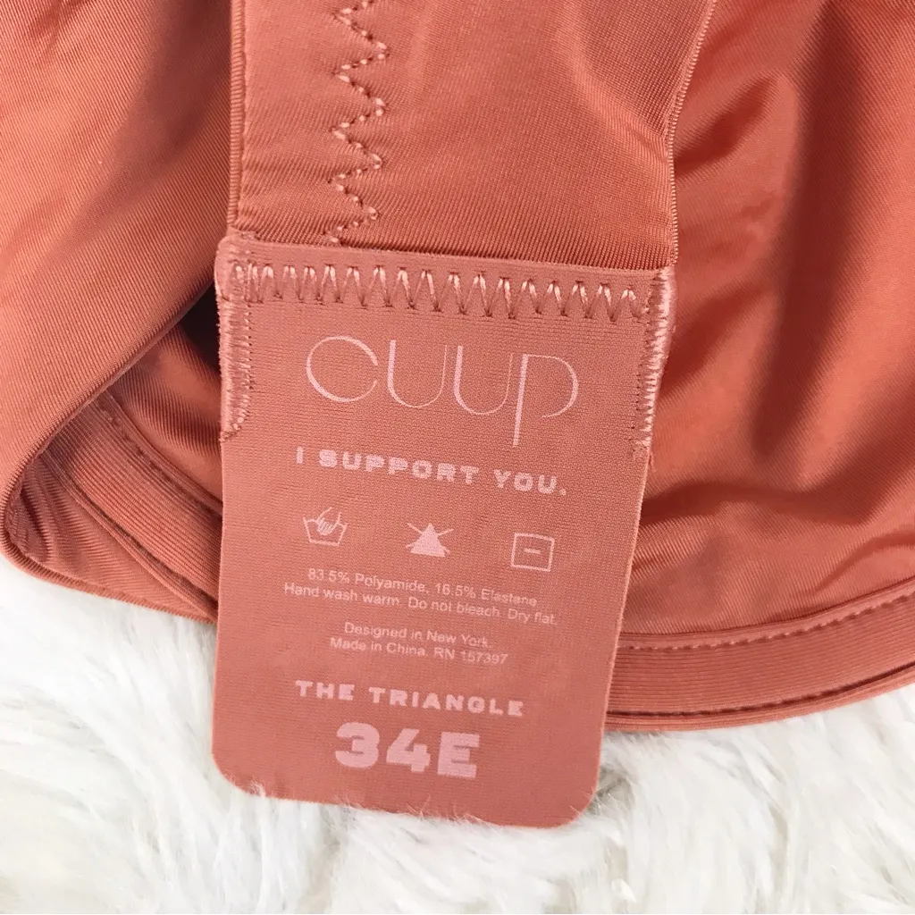 New CUUP The Triangle Micro Underwire Bra Size 34E Clay Burnt Orange Microfiber - Image 7