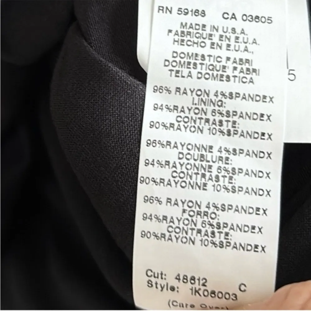 NWT Karen Kane Stretch Popover Dress Black White Striped Size Medium - Image 9