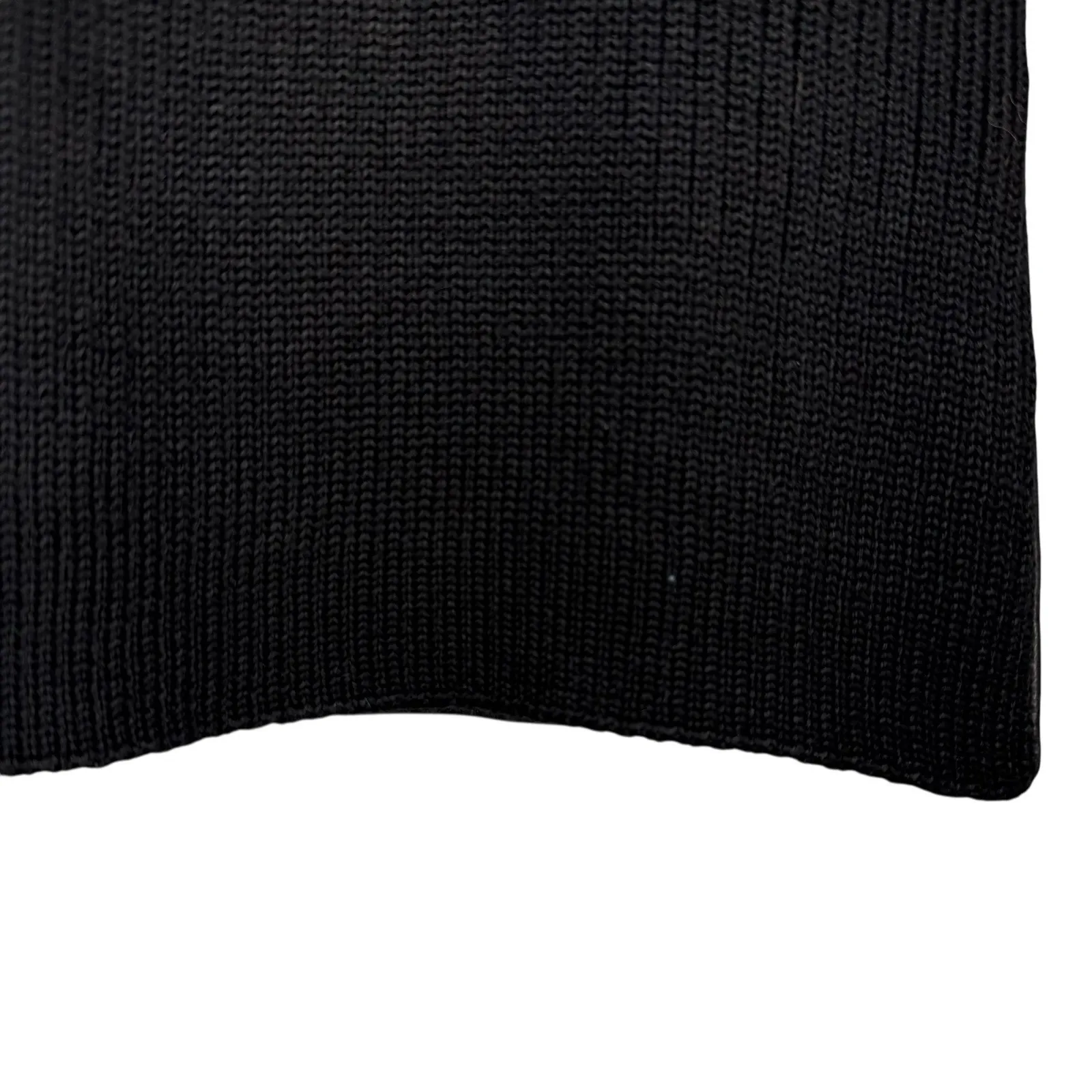 Vintage Carole Little Street Wear Black Leather Vest Knit Sweater Back Large - Image 6