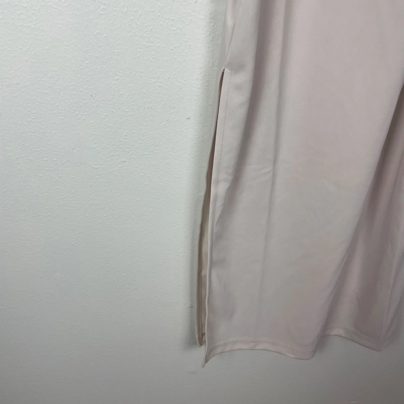 NWT H&M Woman's XS‎ Nude Beige Spaghetti Strap Slip Maxi Dress Basic Square Neck - Image 3