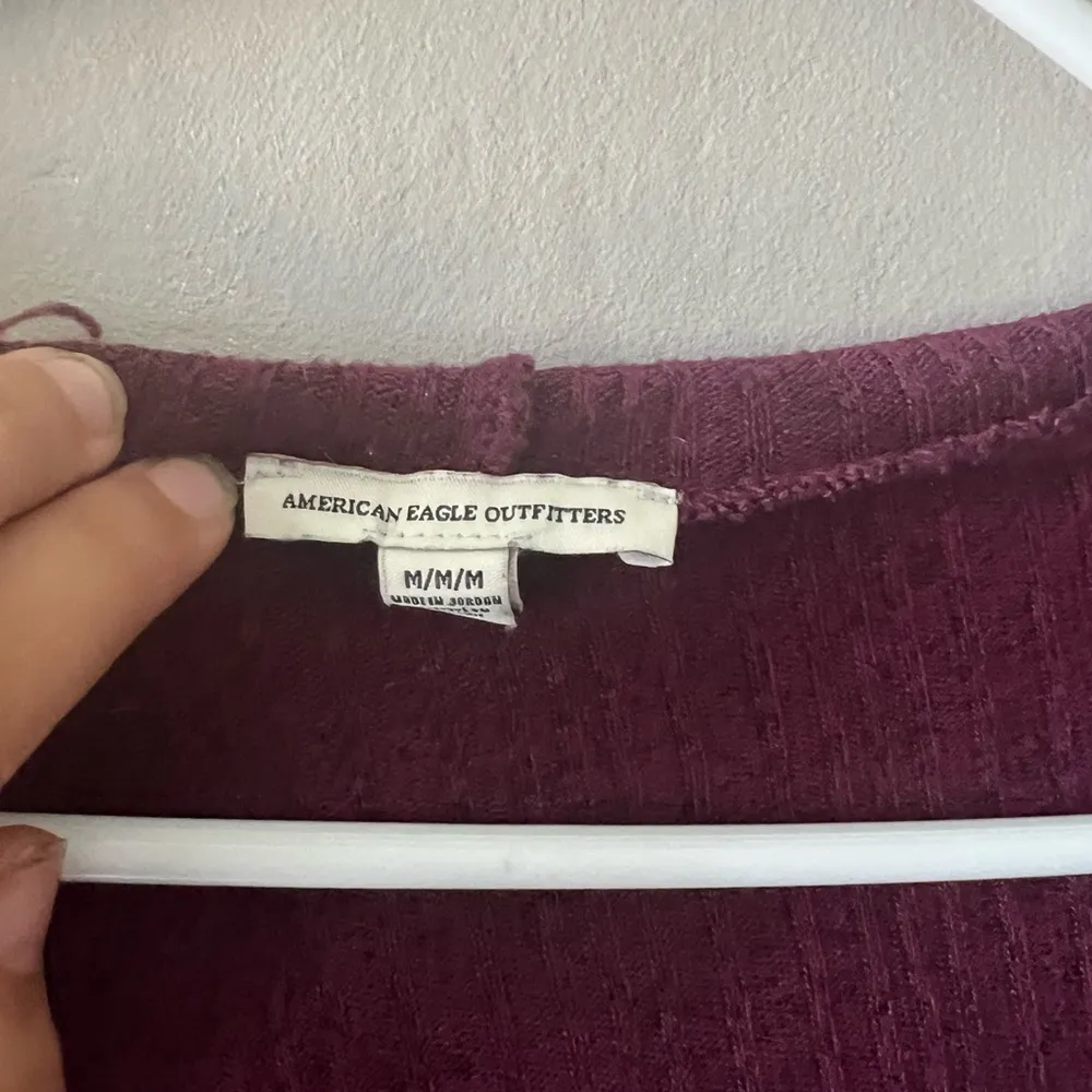 🛍️American Eagle Maroon Lightweight Hooded Cardigan Size Medium - Image 6