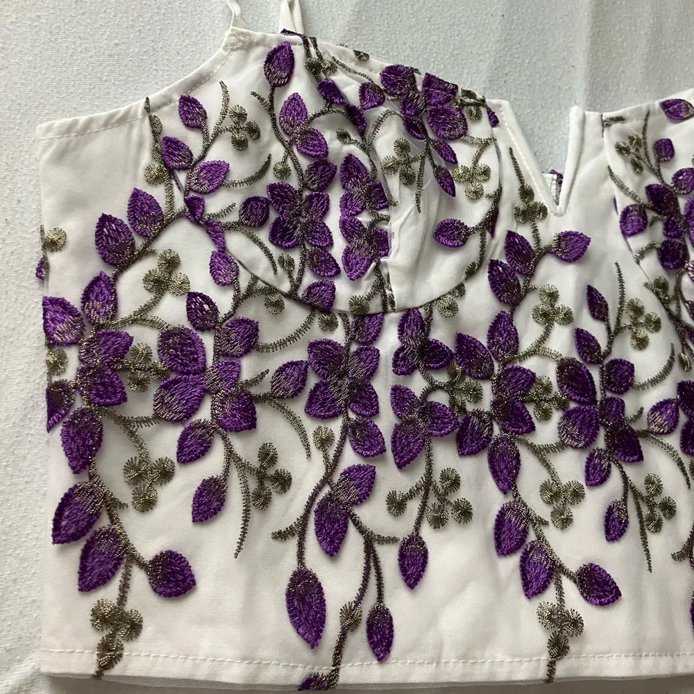 Purple Floral Corset Top - Image 2