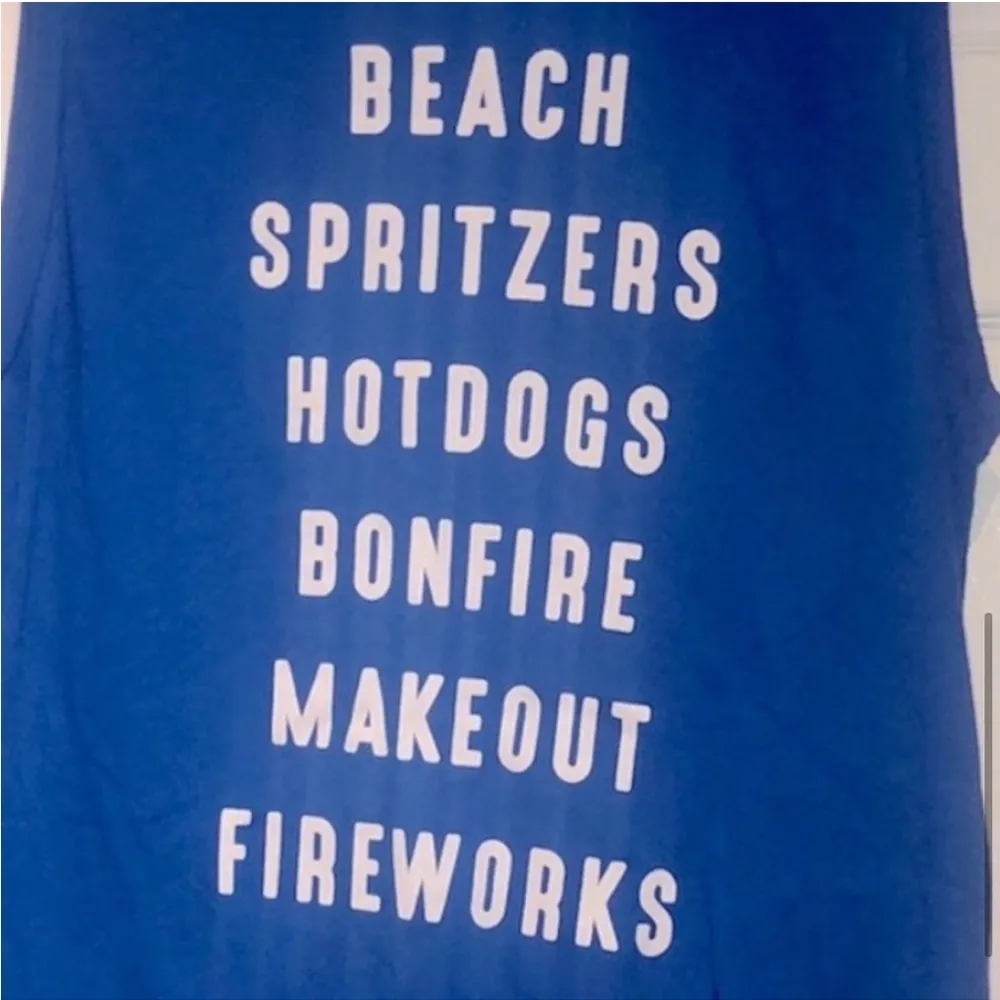 Wildfox Blue Sleeveless Muscle Tee - Image 5