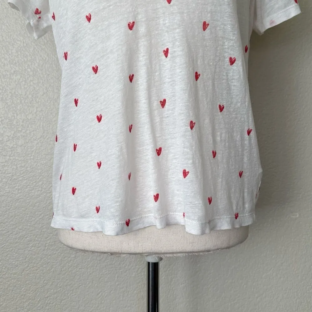 Rails Linen Lyocell blend Cara Red Heart Print Tee - Image 4