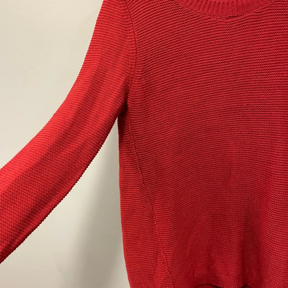 Roolee boutique sweater! Red Henley waffle knit sweater Women’s size small. - Image 3