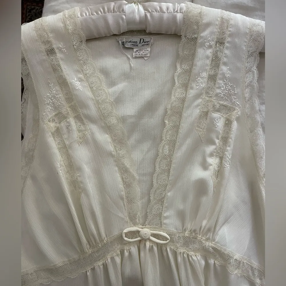 Dior vintage nightgown lingerie lace maxi dress size S/M - Image 6