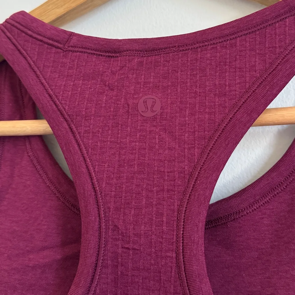 Lululemon Ebb To Street Crop Tank Size 10 NWOT Maroon - Image 5
