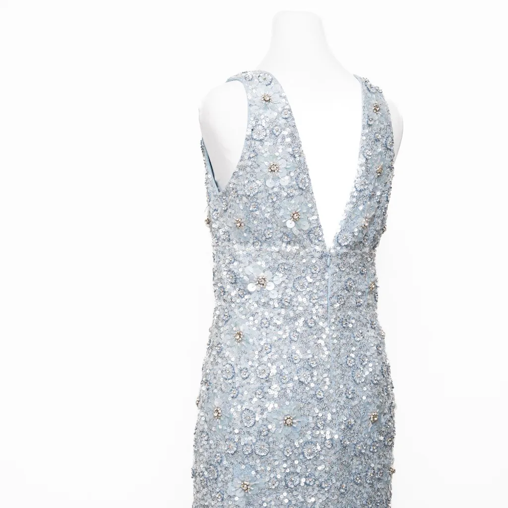Aidan Mattox - Retro Floral Beaded Cocktail Sheath Dress - Image 11