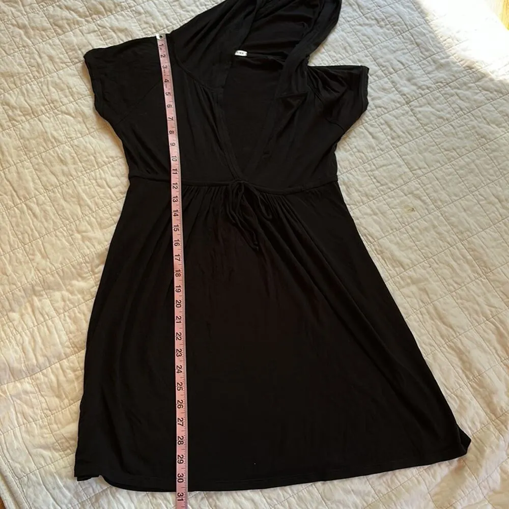Robin Piccone Michelle Hoodie Cover-Up Dress Tunic Black Small - Image 7