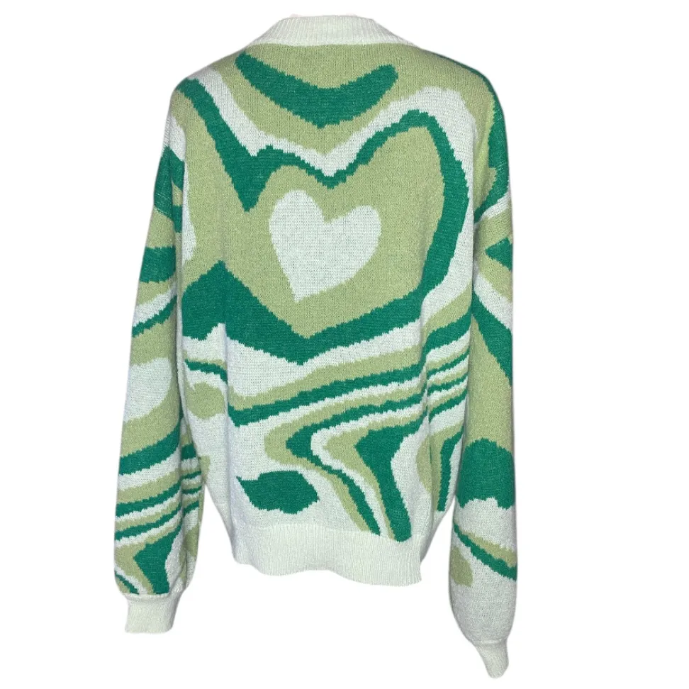 ALLUV PLACE RETRO HEART WAVE
SWEATER M Green Size M - Image 7