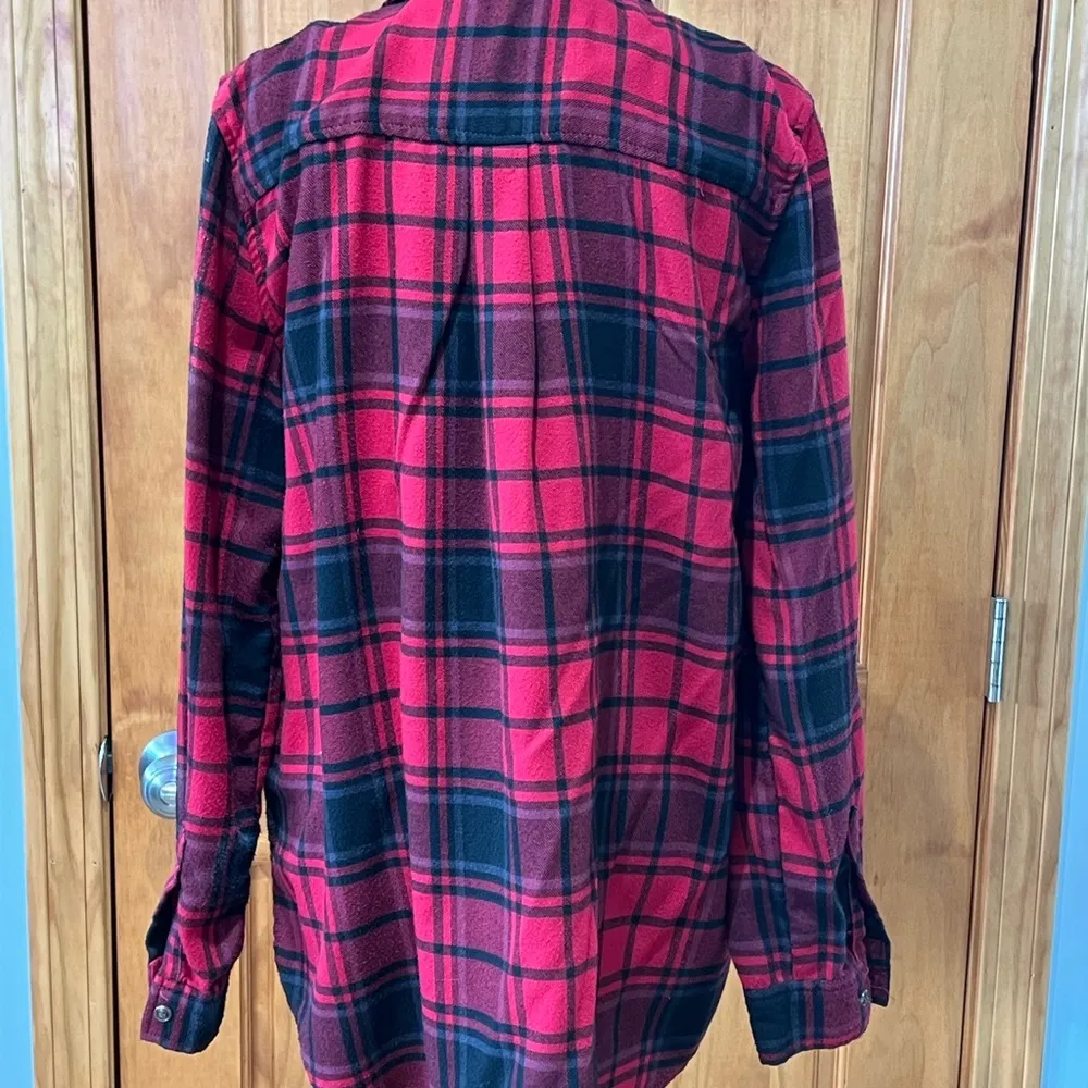 Hippie Rose Red and Black Plaid Button Down Shirt - Image 2