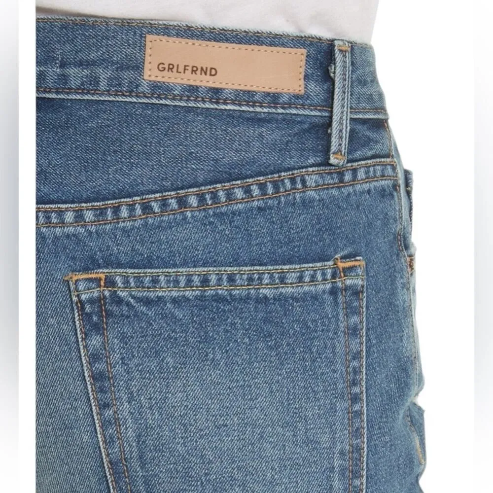 Grlfrnd Helena Crop Button Fly Jeans size 28 Raw Hem - Image 3