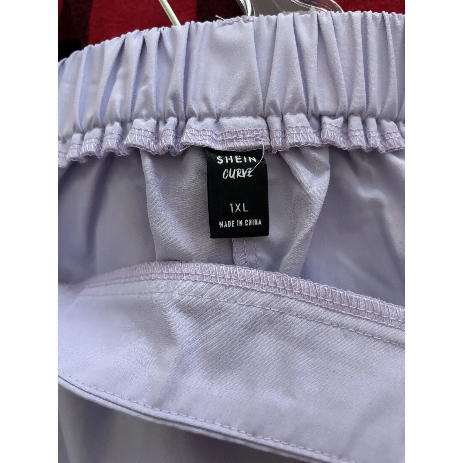 WOMEN JUNIOR SIZE 1XL ELASTIC WAIST LAVENDAR POLYESTER PANTS SLACK WIDE LEG #67u - Image 2