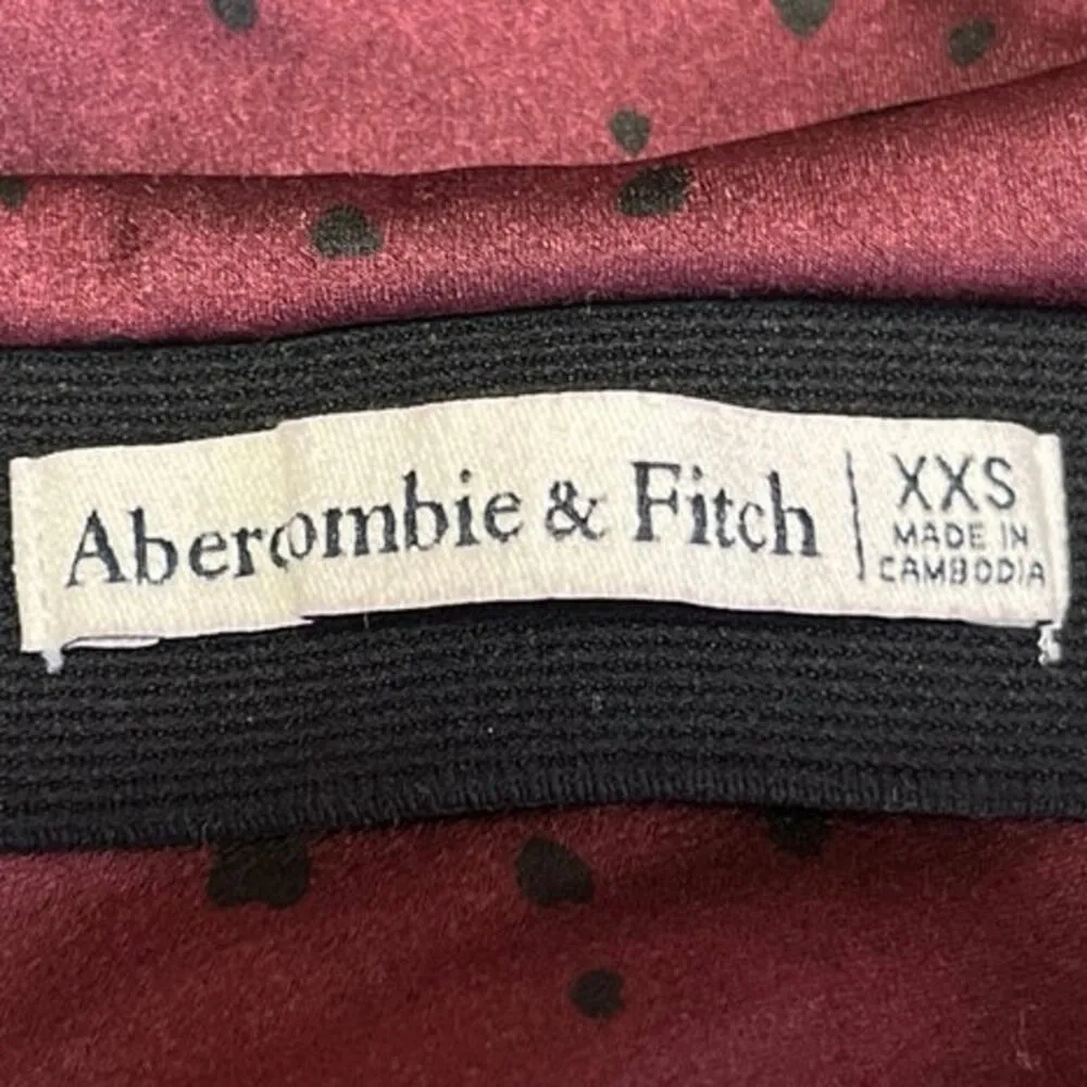 Abercrombie & Fitch Purple Black Dots Silk Satin Mini Slip A-Line Wrap Skirt XXS - Image 5