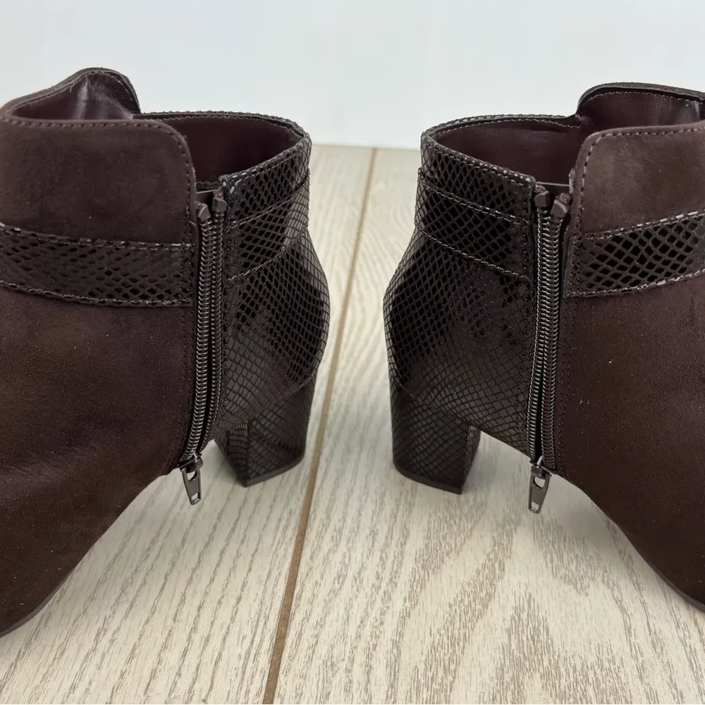 Karen Scott Women's Ivyy Mixed-Media Booties 7M Chocolate Brown $70 - Image 5