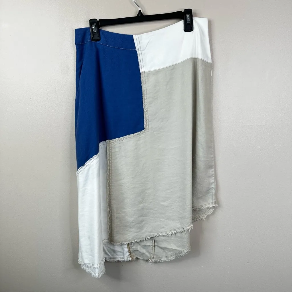 NEW Anthropologie Holding Horses Skirt Womens 12 Patchwork Asymmetrical Hem - Image 4