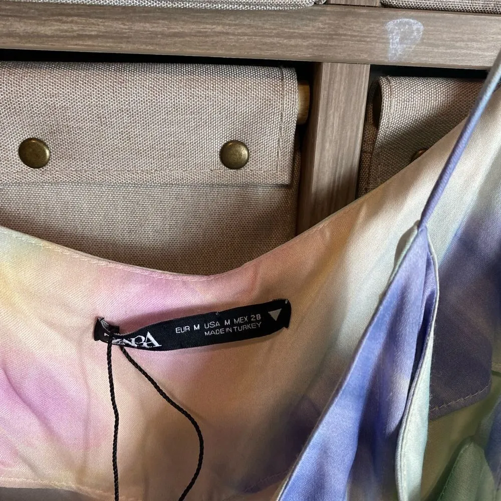 Zara Tie dye satin slip dress - Image 6