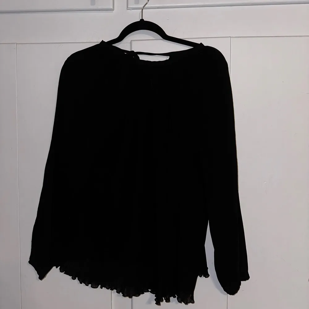 Muche Muchette Black Pleated Blouse Size M - Image 2