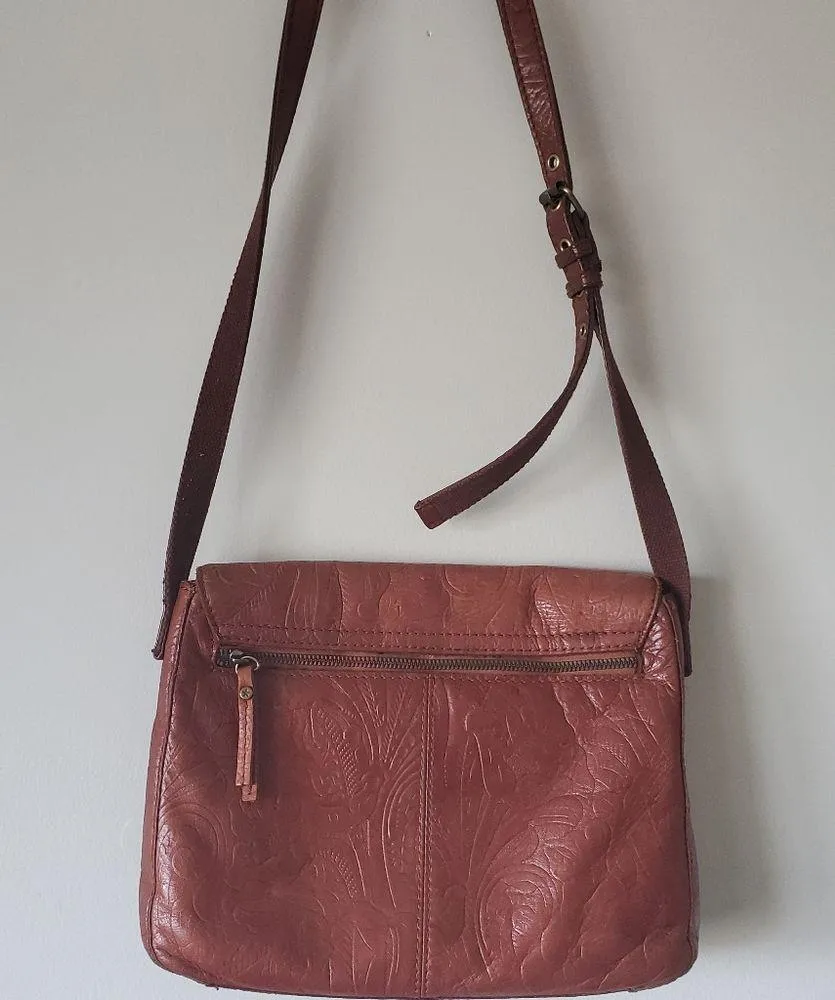 American Leather Co Brown Leather Crossbody Bag - Image 9
