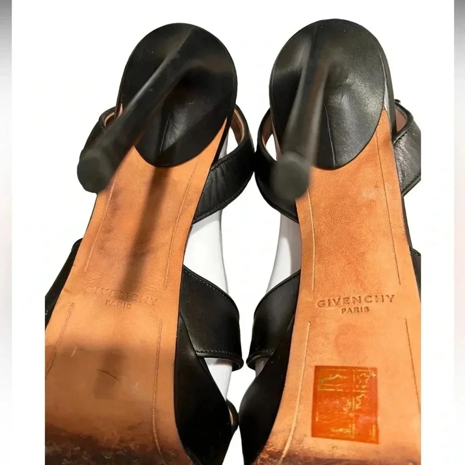 Givenchy Black Leather Shark Tooth Ankle Strap Platform Sandals Size 40 IT US10 - Image 12