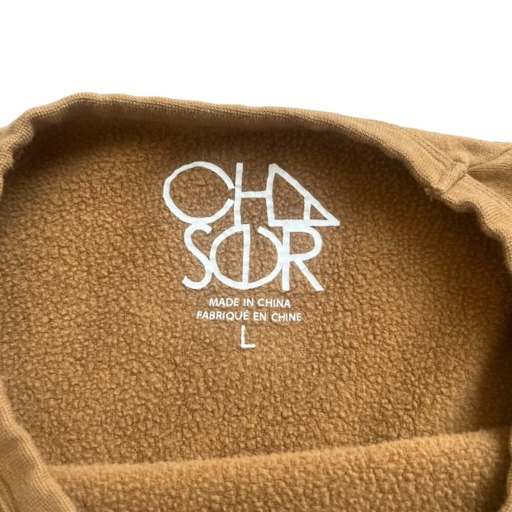 Chaser Women’s Woodstock Peace Sign Fleece Crewneck Pullover Mustard Sweatshirt - Image 4