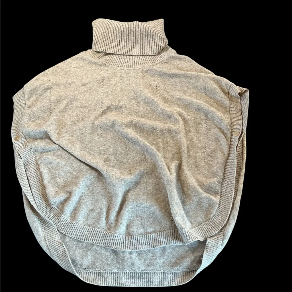 Women’s Gray Cowl neck Poncho‎ Sweater Size L - Image 2