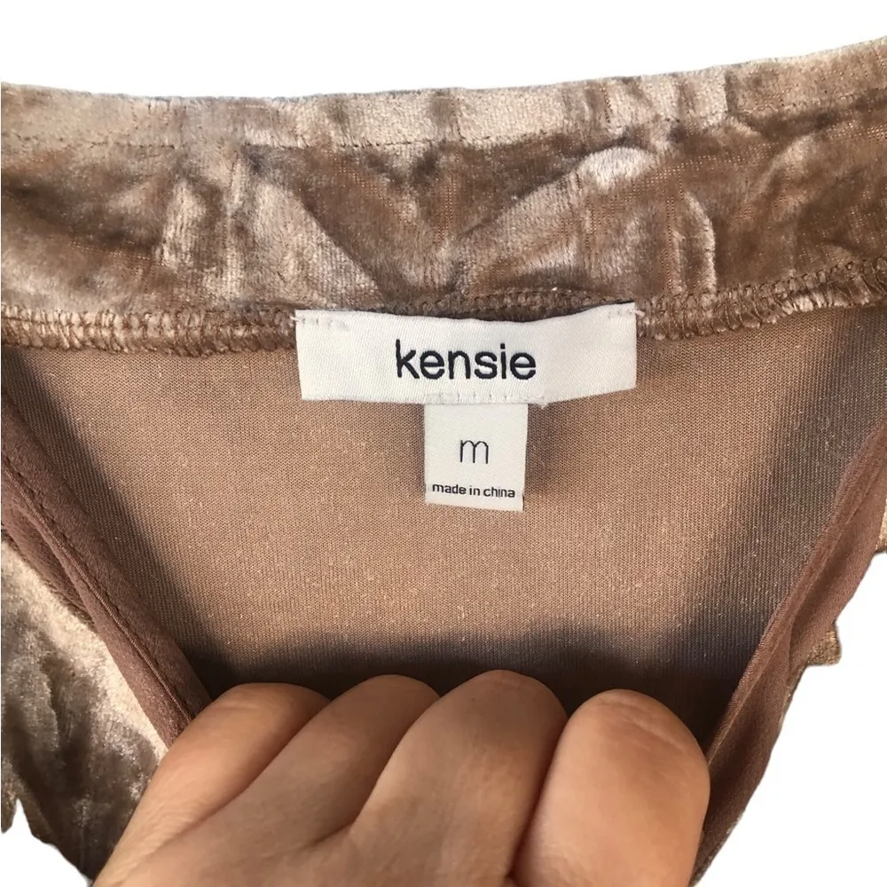 Tan crushed velvet  slip dress - Image 3