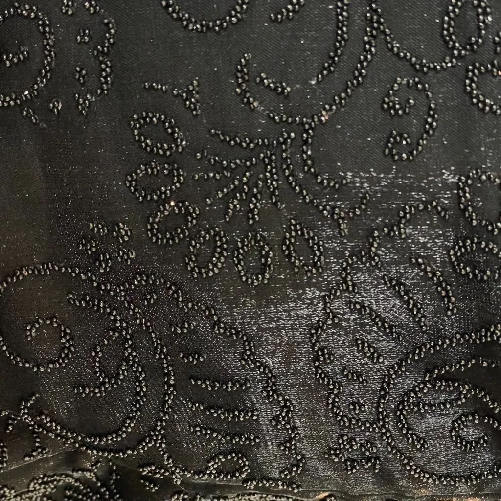 Vintage 90s Prom Halter Top Beads Tie Black Zip - Image 9