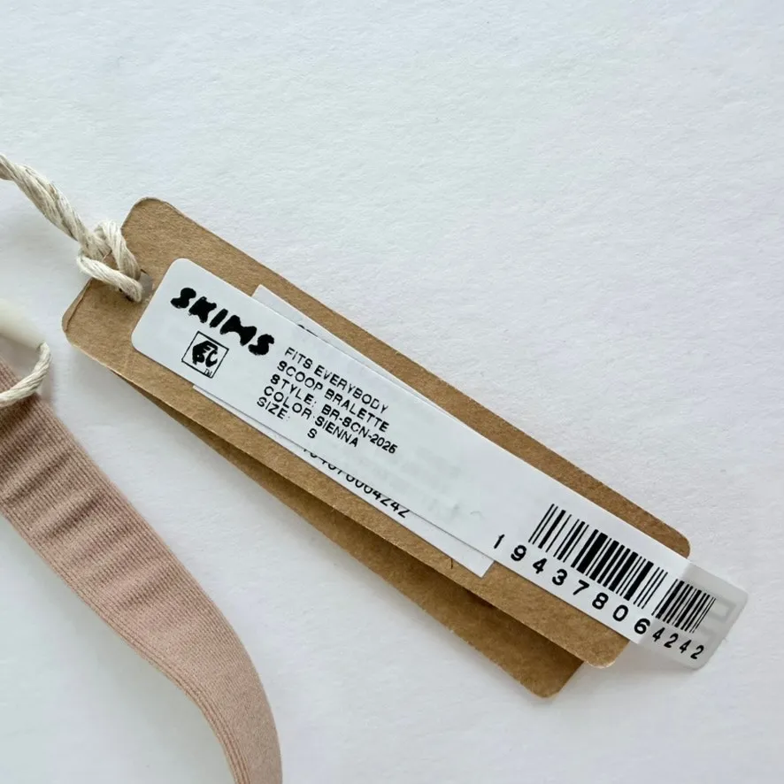 SKIMS Fits Everybody Scoop Bralette Bra Sienna Tan Nude NEW - Image 3